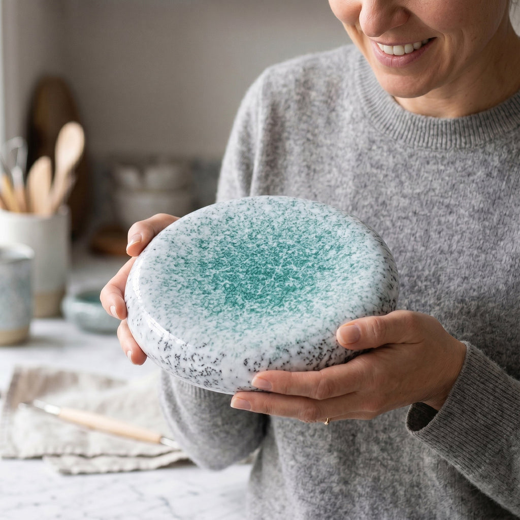 Aqua Blue Ceramic Serving Plate – 9.75 Inch - Art of Serving