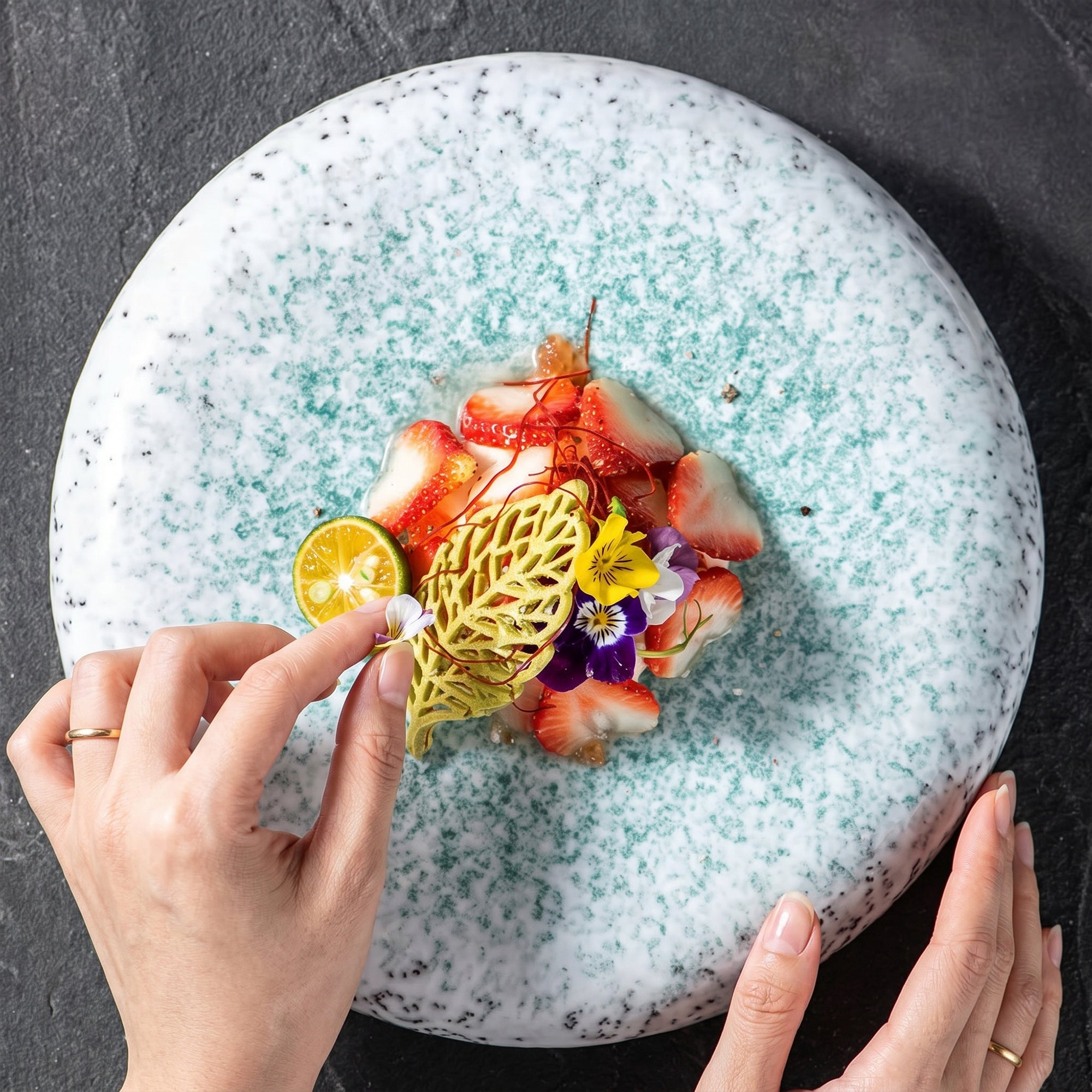Aqua Blue Ceramic Serving Plate – 9.75 Inch - Art of Serving