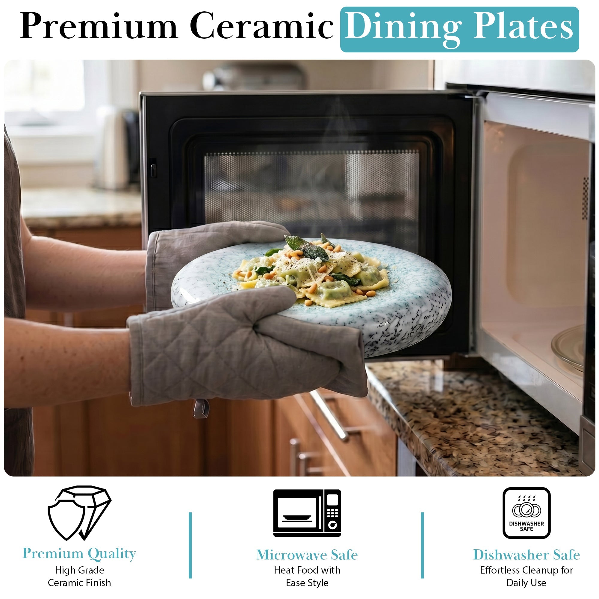 Aqua Blue Ceramic Serving Plate – 9.75 Inch - Art of Serving