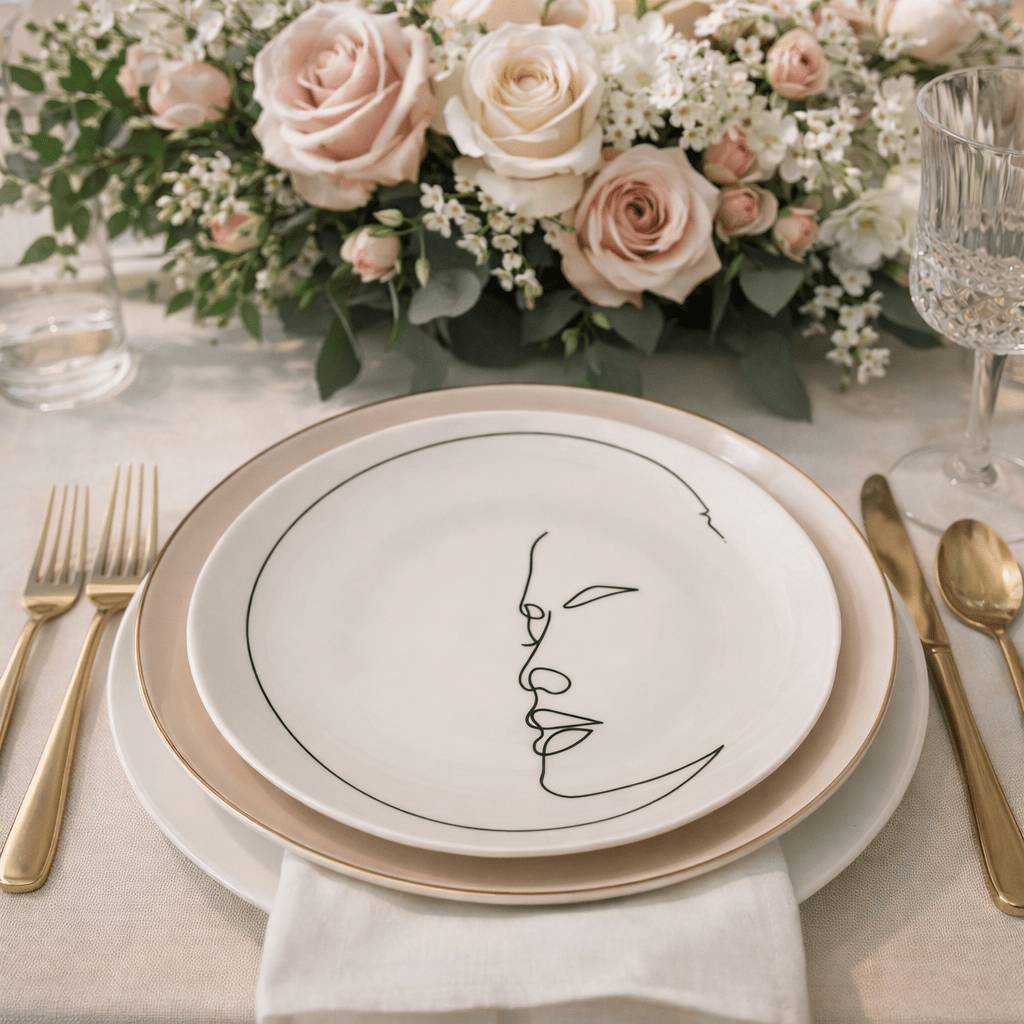 Artistic LineMuse Bone China Plates (Set of 4) - Art of Serving