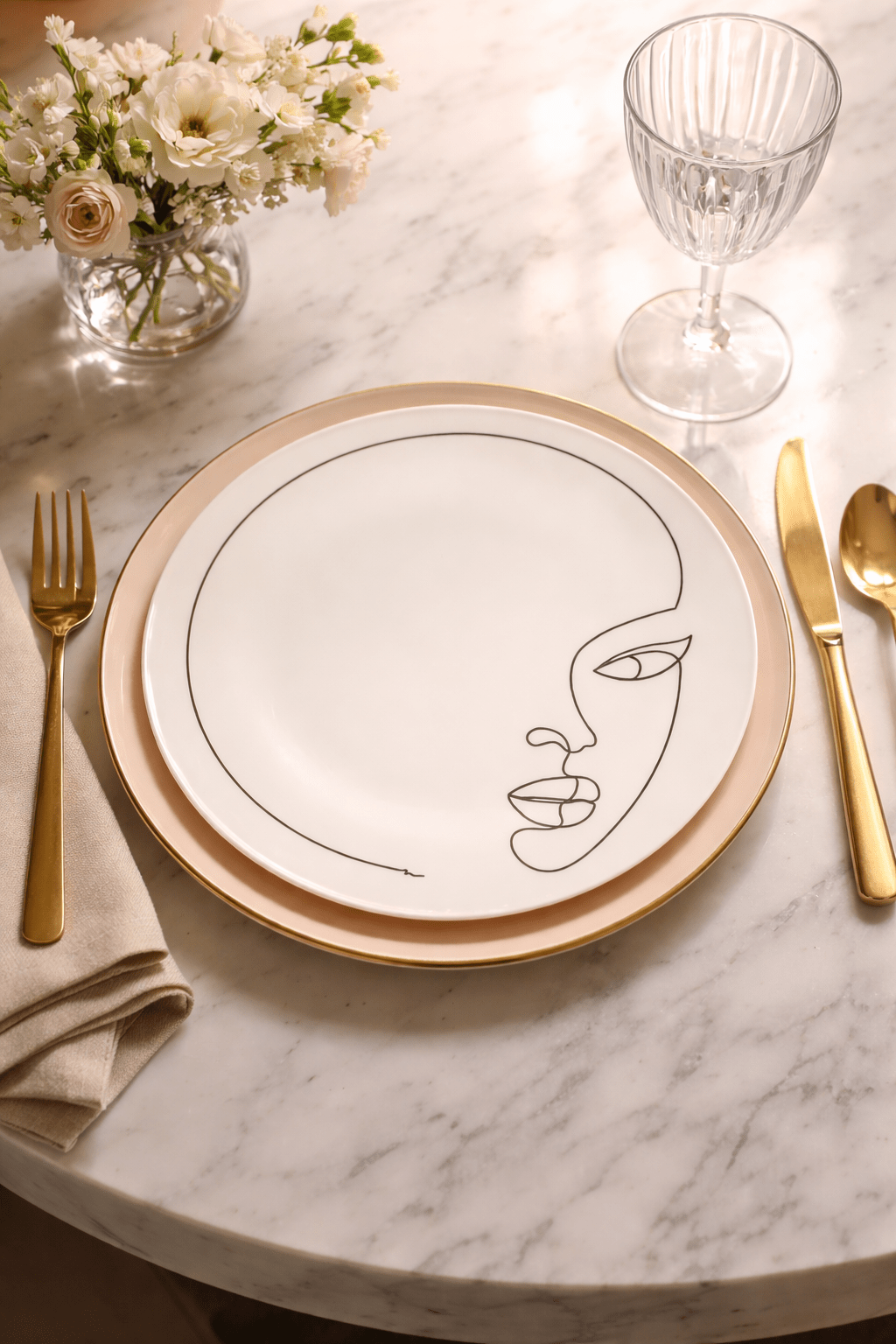 Artistic LineMuse Bone China Plates (Set of 4) - Art of Serving