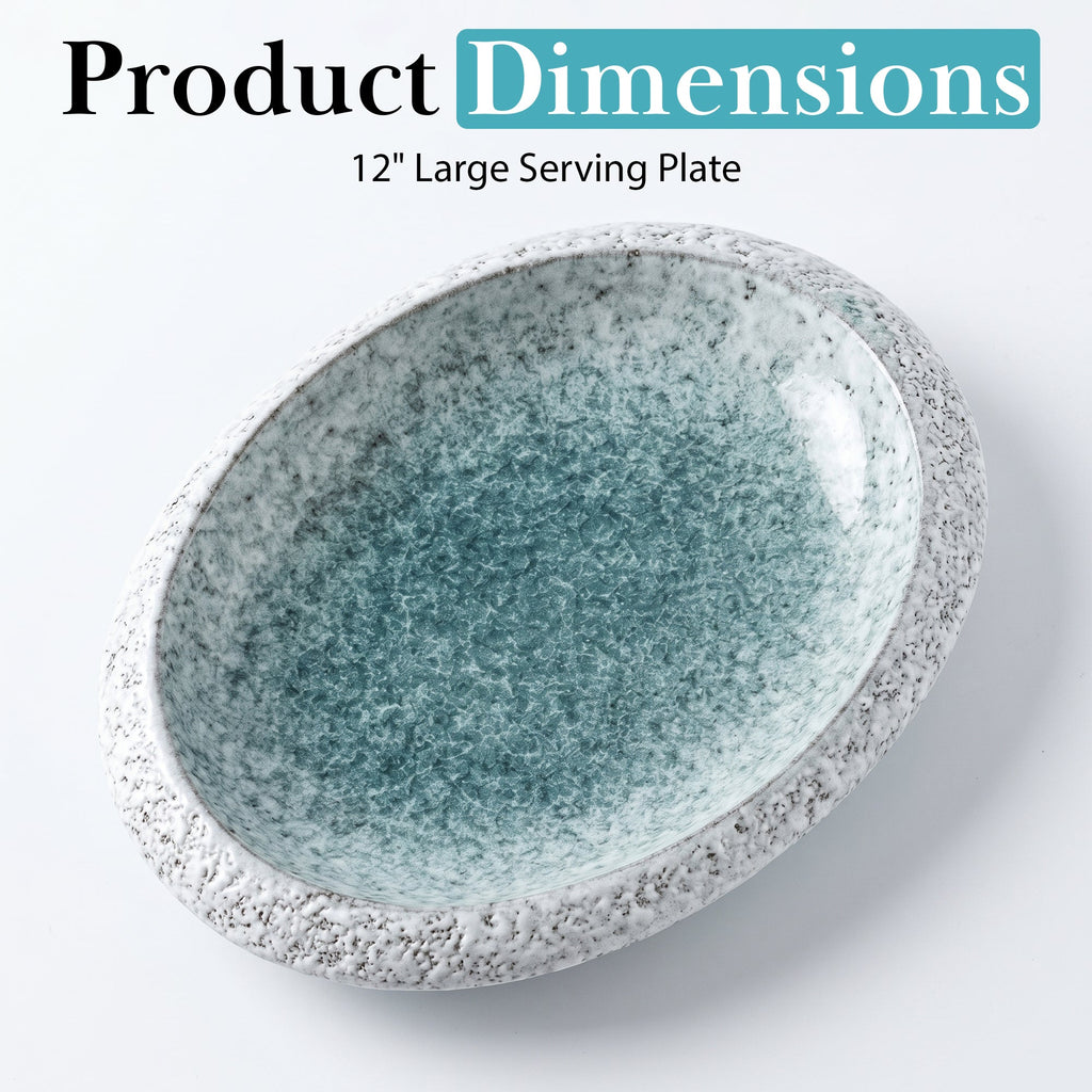 Celadon Turquoise Ceramic Serving Plate – 12 Inch - Art of Serving