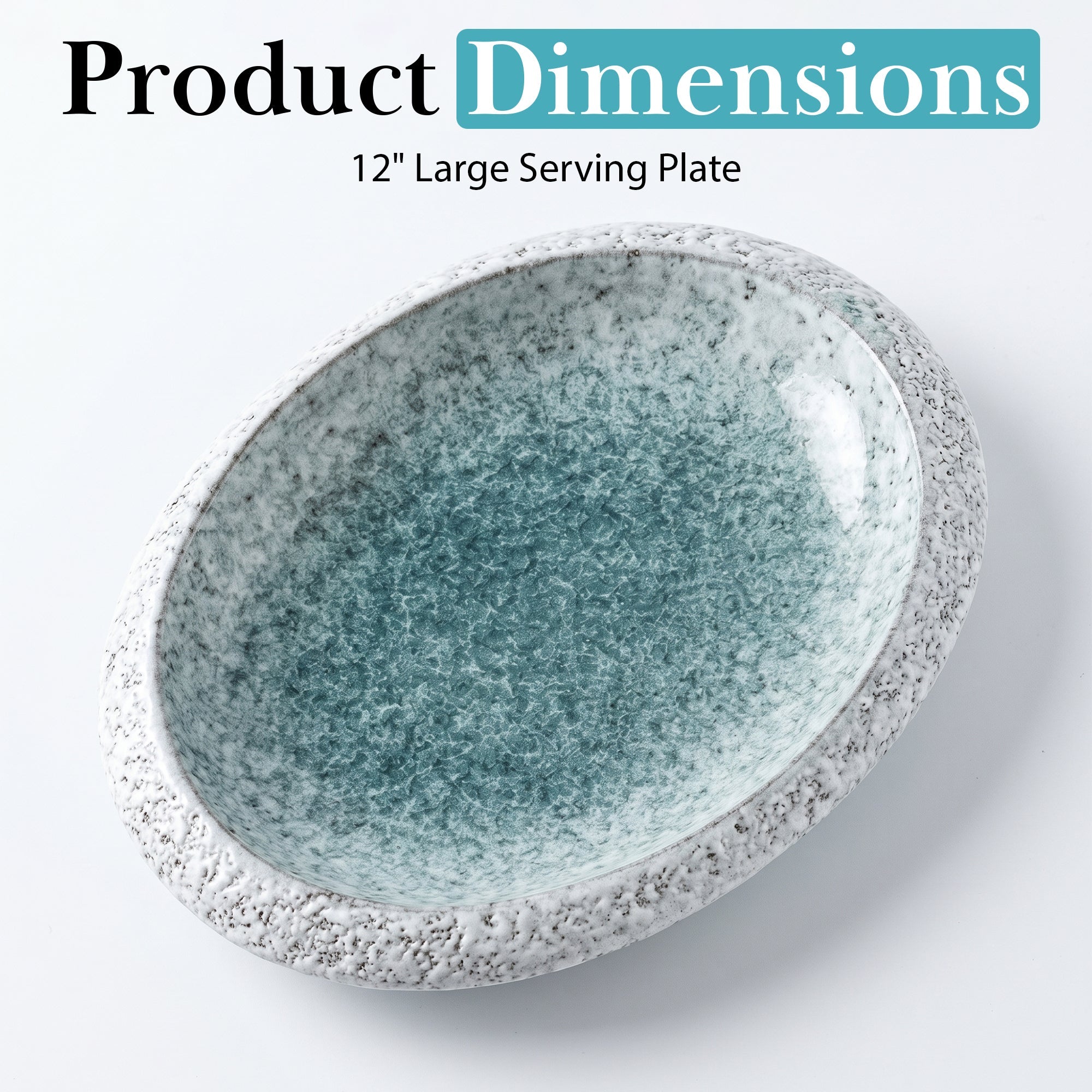 Celadon Turquoise Ceramic Serving Plate – 12 Inch - Art of Serving