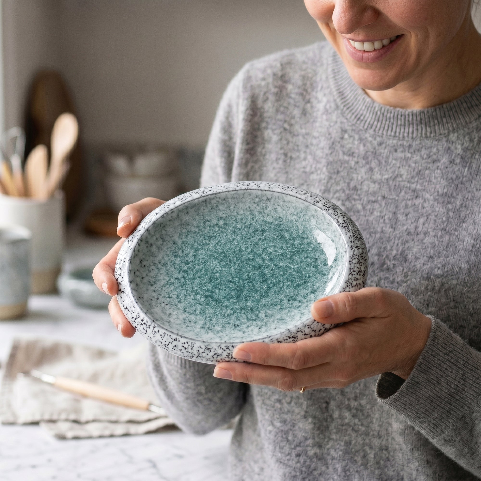 Celadon Turquoise Ceramic Serving Plate – 12 Inch - Art of Serving