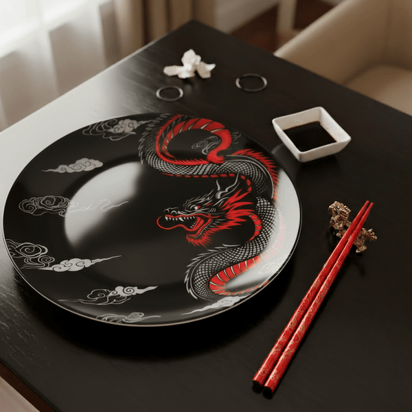 Dragon Noir Bone China 9” (set of 4) - Art of Serving