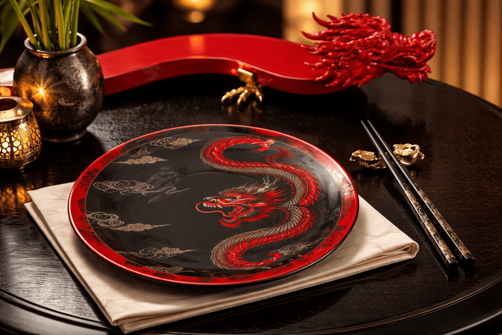 Dragon Noir Bone China 9” (set of 4) - Art of Serving
