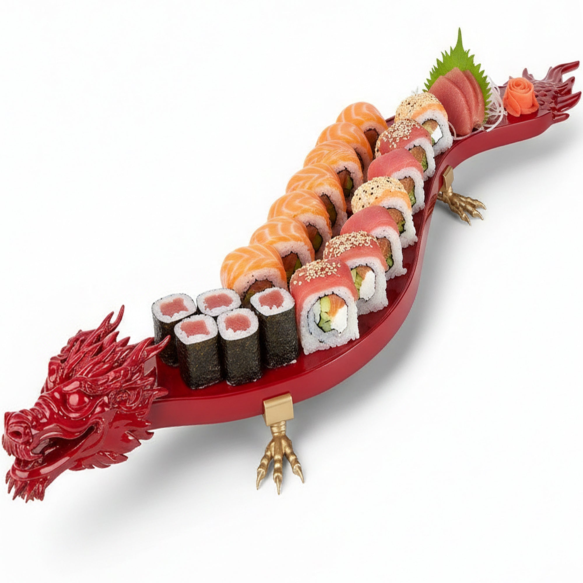 The Servant Dragon – 50” Handcrafted Sushi Serving Tray (Food-Grade Resin, Luxury Decorative Display) - Art of Serving