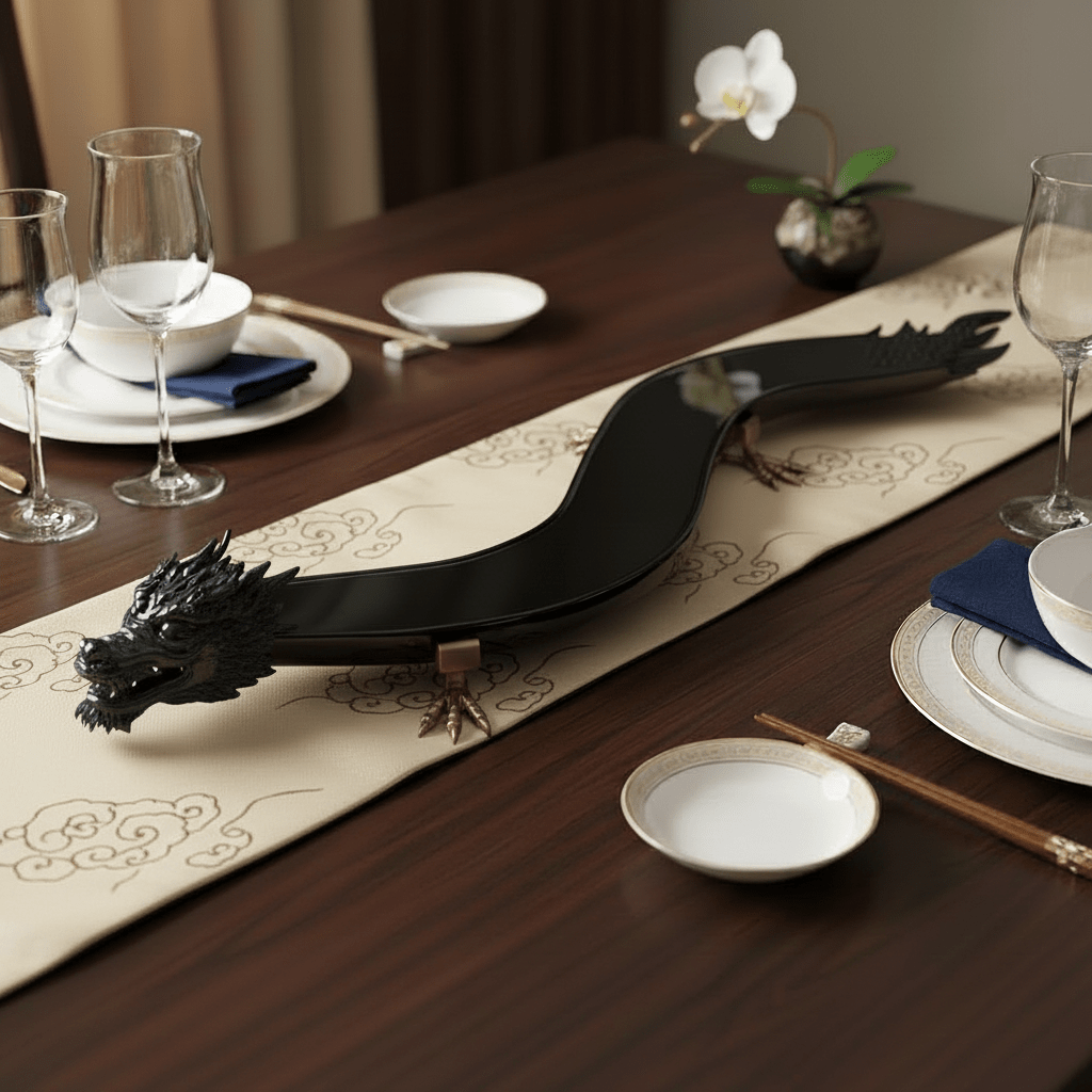 The Servant Dragon – 50” Handcrafted Sushi Serving Tray (Food-Grade Resin, Luxury Decorative Display) - Art of Serving