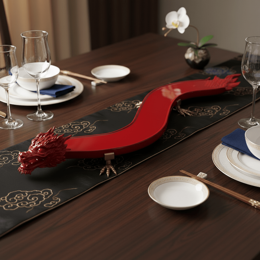 The Servant Dragon – 50” Handcrafted Sushi Serving Tray (Food-Grade Resin, Luxury Decorative Display) - Art of Serving