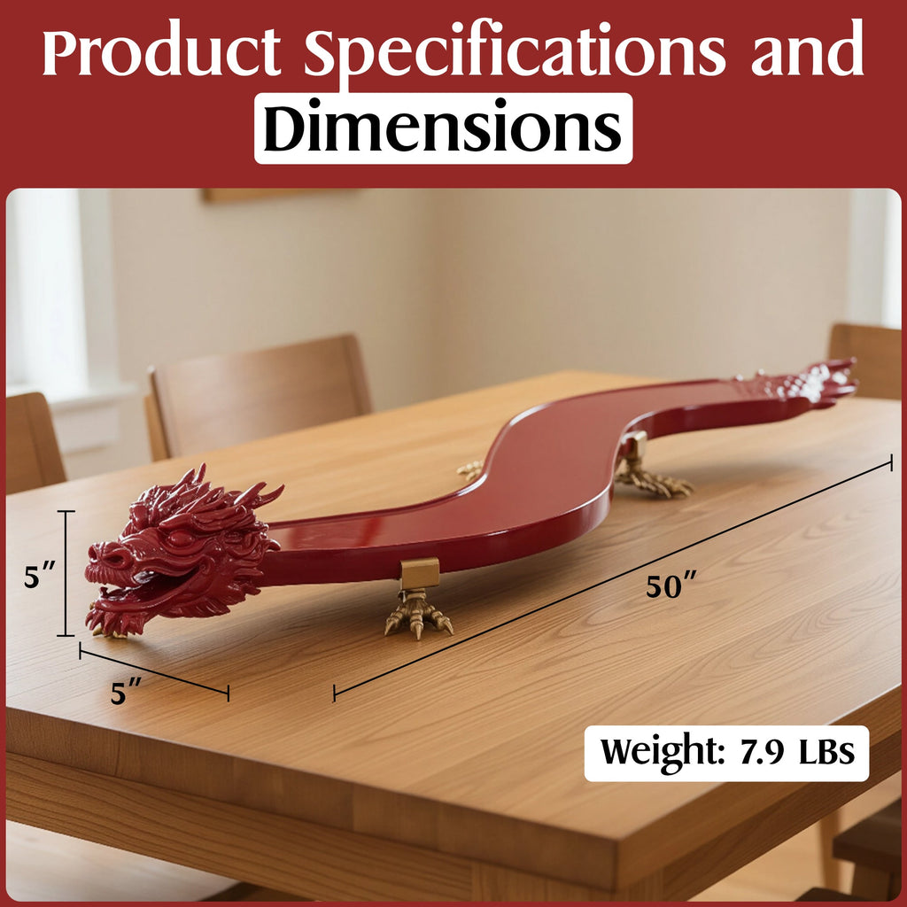 The Servant Dragon – 50” Handcrafted Sushi Serving Tray (Food-Grade Resin, Luxury Decorative Display) - Art of Serving