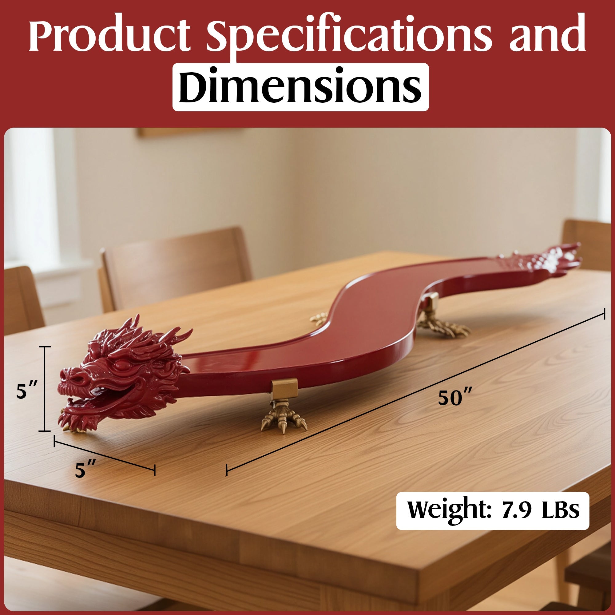 The Servant Dragon – 50” Handcrafted Sushi Serving Tray (Food-Grade Resin, Luxury Decorative Display) - Art of Serving