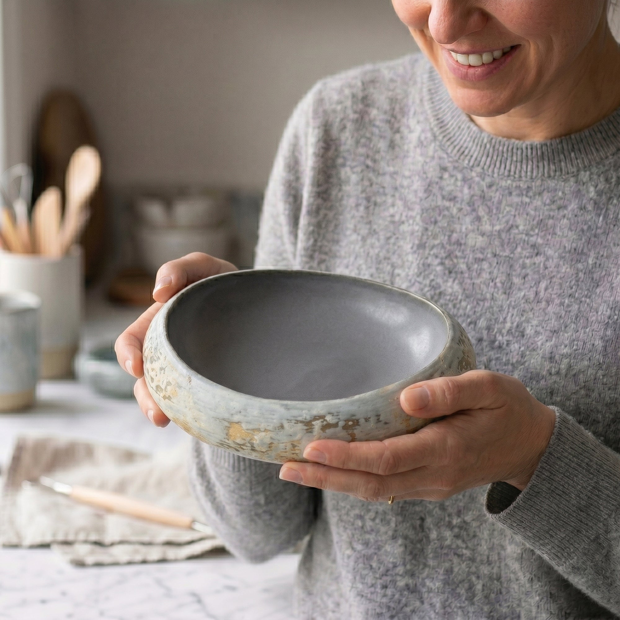 Moon Ash Stone Ceramic Serving Dish – 12 Inch - Art of Serving