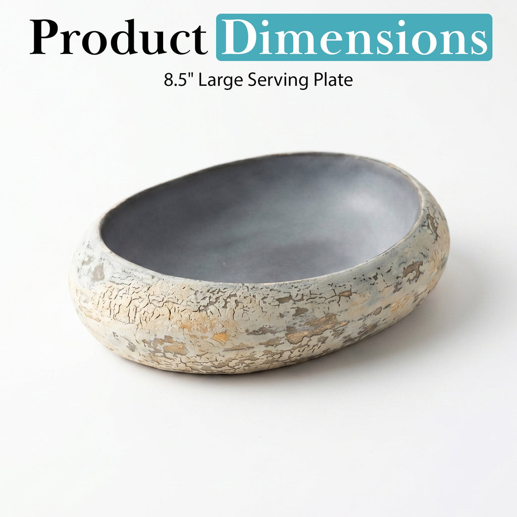 Moon Ash Stone Collection Oval Ceramic Serving Dish – 8.5 Inch - Art of Serving
