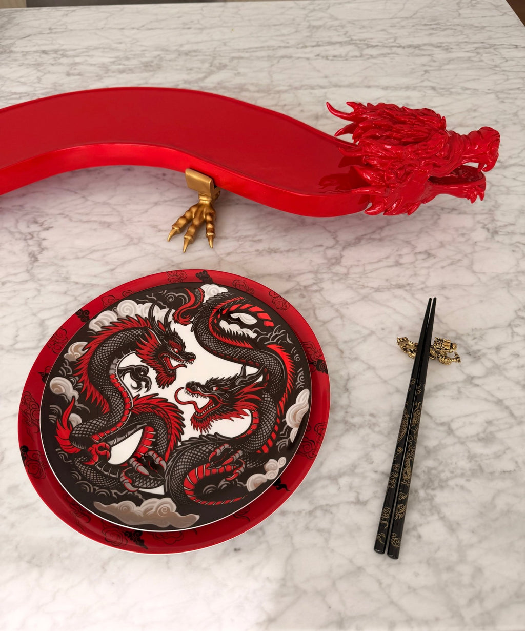 The Imperial Dragons Plate 9”. (Set of 4) - Art of Serving