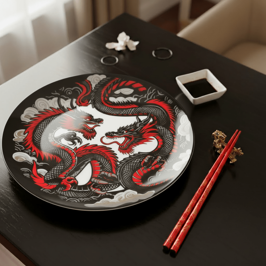 The Imperial Dragons Plate 9”. (Set of 4) - Art of Serving