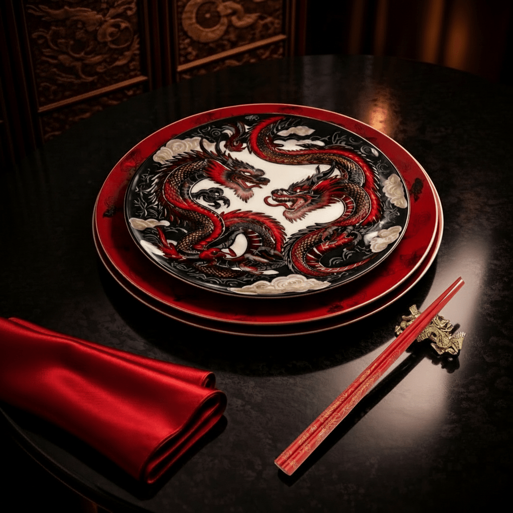The Imperial Dragons Plate 9”. (Set of 4) - Art of Serving