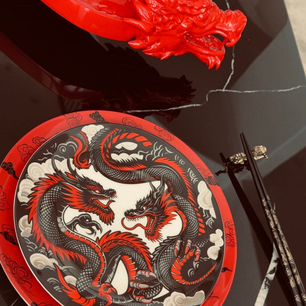 The Imperial Dragons Plate 9”. (Set of 4) - Art of Serving